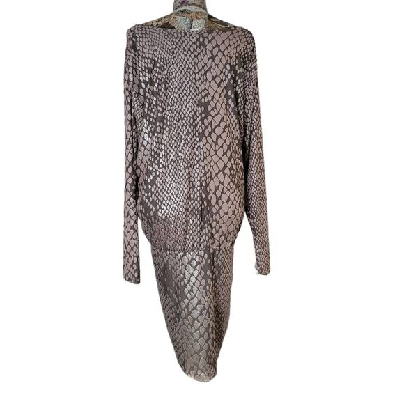 Venus Blush Gold Shiny v-neck Blouson with Oversized Top Short Sexy Dress Plus - Picture 7 of 12